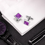 Copper Enamel Cufflinks for Men - French Shirt Cuff Links - Party Shirt Jewelry