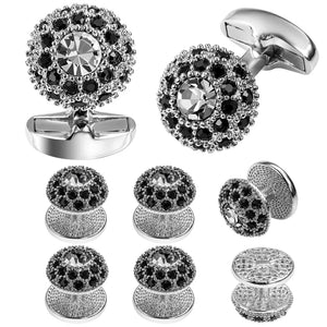 Crystal Cufflinks and Studs Set Tuxedo French Shirt Men's Jewelry