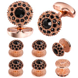 Crystal Cufflinks and Studs Set Tuxedo French Shirt Men's Jewelry