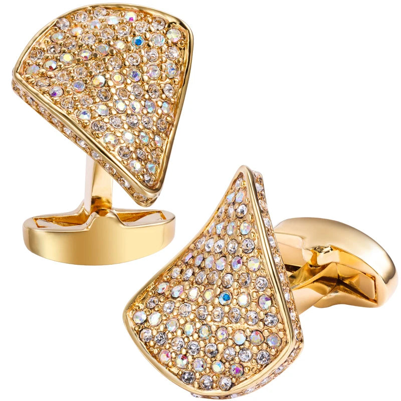 Crystal Cufflinks for Men Irregular Shirt French Cufflinks