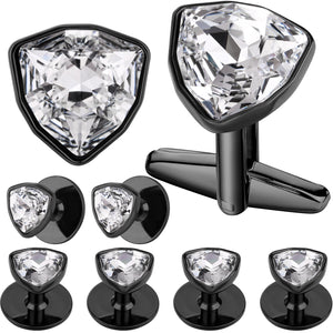 Men's Cufflinks and Studs Set in Box for Wedding