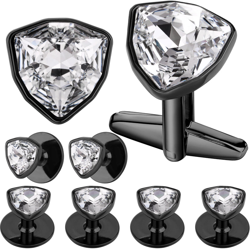 Men's Cufflinks and Studs Set in Box for Wedding