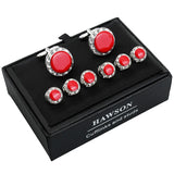Enamel&Crystal Cufflinks and Studs Men's Wedding Gift 4 Colors