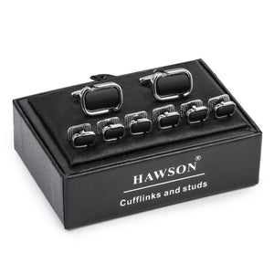 Enamel Cufflinks Studs Set for Men's Tuxedo Shirt Wedding Jewelry