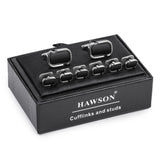 Enamel Cufflinks Studs Set for Men's Tuxedo Shirt Wedding Jewelry