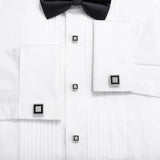 Men's Square Cufflink and Studs Set Inlaied Pearl with LOGO