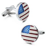 UK/US Flag Cufflinks for Men Enamel Cuff Links French Shirt Button