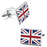 UK/US Flag Cufflinks for Men Enamel Cuff Links French Shirt Button