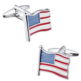UK/US Flag Cufflinks for Men Enamel Cuff Links French Shirt Button