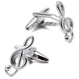 High Copper Cufflinks Silver Musical Note Cuff links Mens Party Accessory
