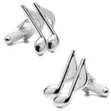 High Copper Cufflinks Silver Musical Note Cuff links Mens Party Accessory