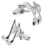 High Copper Cufflinks Silver Musical Note Cuff links Mens Party Accessory