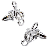 High Copper Cufflinks Silver Musical Note Cuff links Mens Party Accessory
