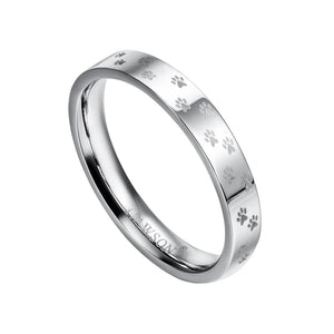 Cat Paw Print Rings for Men and Women, Unique Wedding Jewelry