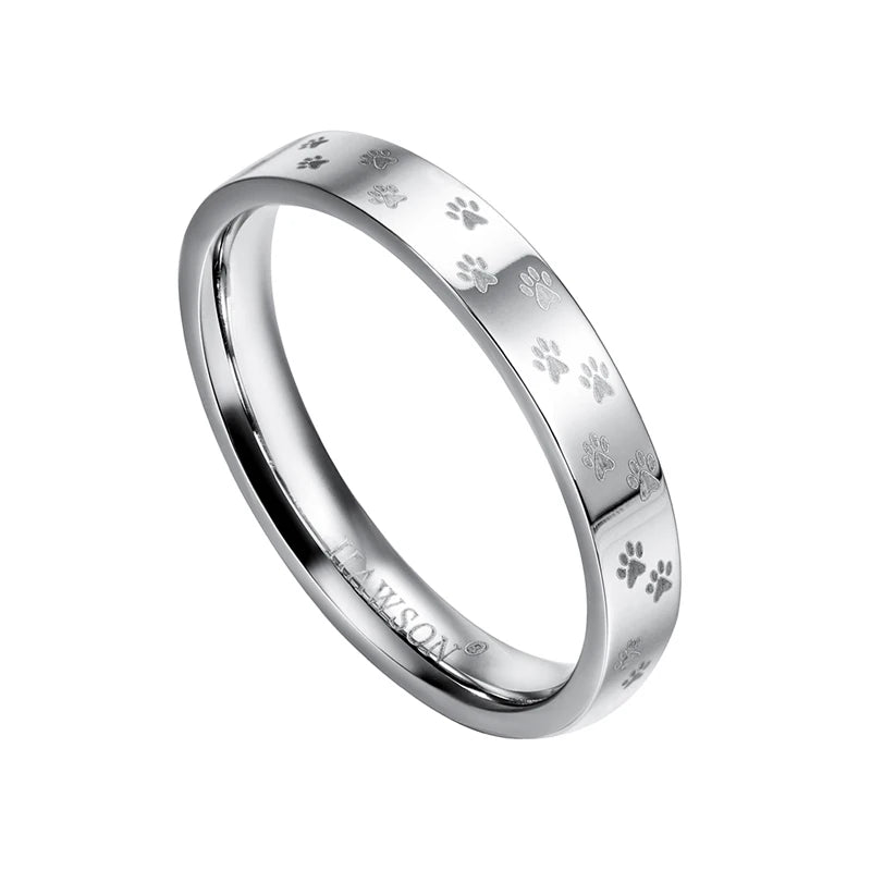 Cat Paw Print Rings for Men and Women, Unique Wedding Jewelry