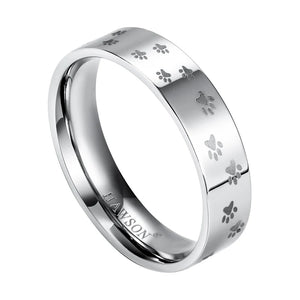 Cat Paw Print Rings for Men and Women, Unique Wedding Jewelry