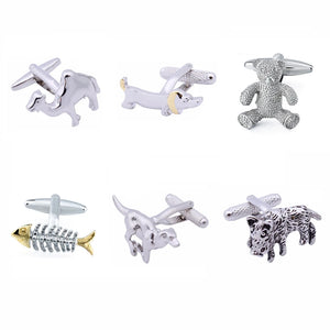 Rhodium Plated Animal Cufflinks for Men Metal Cufflinks High Men's French Shirts
