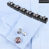 Black&Red Zircon Cufflinks Men's Wedding French Shirt Cuff Button
