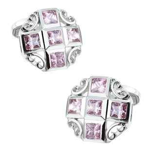 Black&Red Zircon Cufflinks Men's Wedding French Shirt Cuff Button
