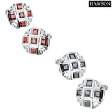 Black&Red Zircon Cufflinks Men's Wedding French Shirt Cuff Button