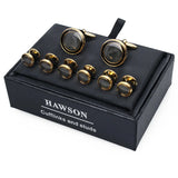 Men's Gradient Enamel Cufflinks & Studs Set for Wedding