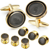 Men's Gradient Enamel Cufflinks & Studs Set for Wedding