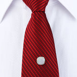 Square Tie Tacks with Chain for Men Necktie Accessory