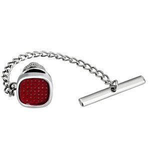 Square Tie Tacks with Chain for Men Necktie Accessory