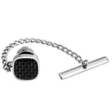Square Tie Tacks with Chain for Men Necktie Accessory