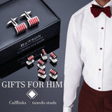 Men's Cufflinks & Tuxedo Studs Set in Gift Box, Wedding Accessories