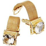 Letter Cuff Button with Chain Stone Tone - Young Men's Party Shirt Accessories