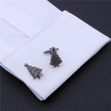 Christmas Tree Gun Cuff Links for Men