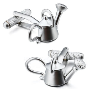 Amusing Watering Pot Rhodium Cufflinks for Men