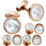 Mother of Pearl Cufflinks & Studs Set for Tuxedo Shirt