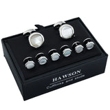 Mother of Pearl Cufflinks Studs Tuxedo Shirt Jewelry Set