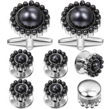 HAWSON Classic Red and Pearl Cuff Links Set, 8 Pcs