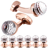 Arrival Glass Cufflinks and Studs Sets for Men Formal Business Classic Wedding