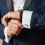 Men's Metal Cuff Button Set Wedding Business Gift with Logo
