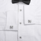 Metal Bowknot Tuxedo Cufflinks and Studs Set with Jewelry Box