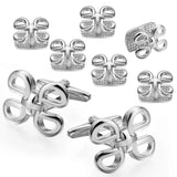 Metal Bowknot Tuxedo Cufflinks and Studs Set with Jewelry Box