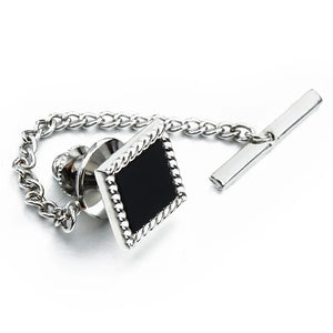 Enamel Tie Tacks for Men-Square Design, 2 Colors, Party Accessories