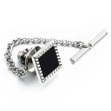 Enamel Tie Tacks for Men-Square Design, 2 Colors, Party Accessories