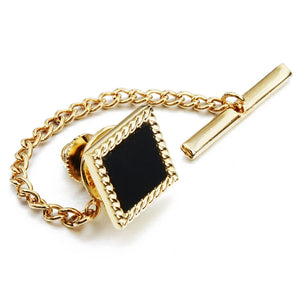 Enamel Tie Tacks for Men-Square Design, 2 Colors, Party Accessories