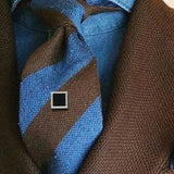 Enamel Tie Tacks for Men-Square Design, 2 Colors, Party Accessories