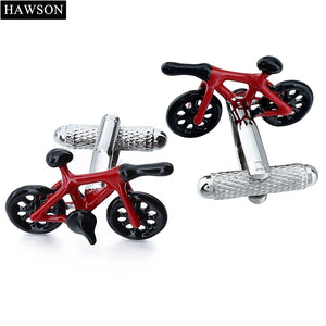 Red Bike Cufflinks Men's Bike Jewelry with Box