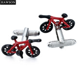 Red Bike Cufflinks Men's Bike Jewelry with Box