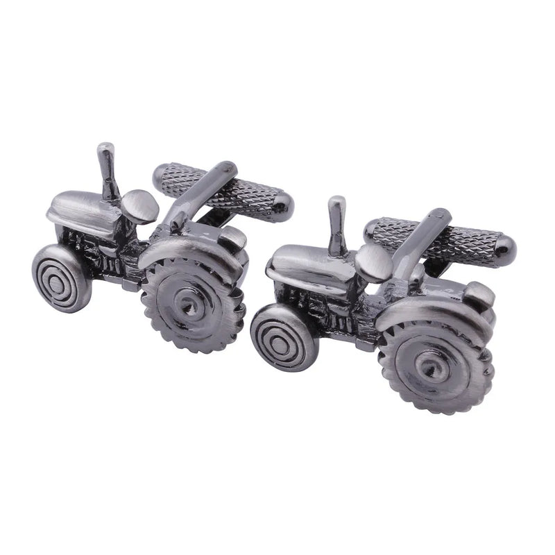 Farm Machinery Tractor Cufflinks Gun-Black French Cuffs Men's Jewelry