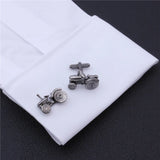 Farm Machinery Tractor Cufflinks Gun-Black French Cuffs Men's Jewelry