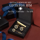 Personalized Crystal Cufflinks Set for French Cuffs and Dress Shirt