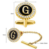 Personalized Crystal Tie Tack Wedding Initials Tie Tack